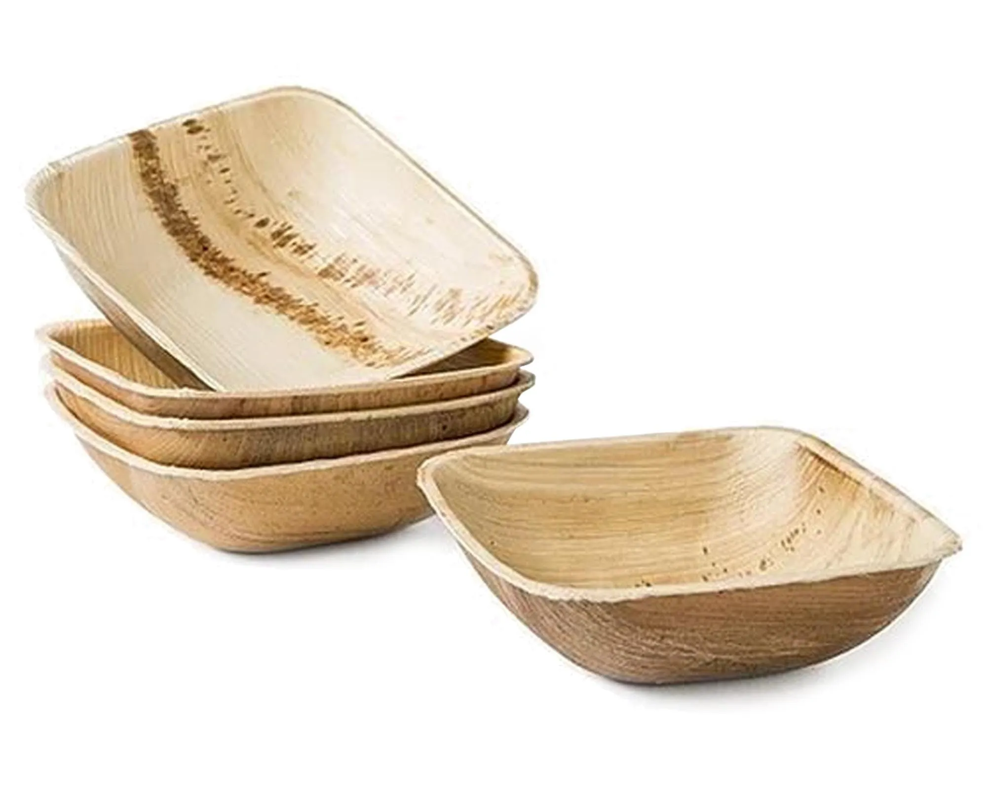 100% Compostable Square Biodegradable Eco-Friendly Disposable Palm Leaf Bowls