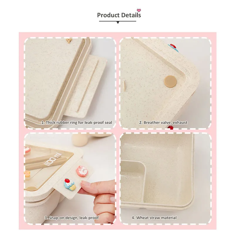 1100Ml Cute Lunch Box For Kids With Spoon And Chopsticks Ab-19