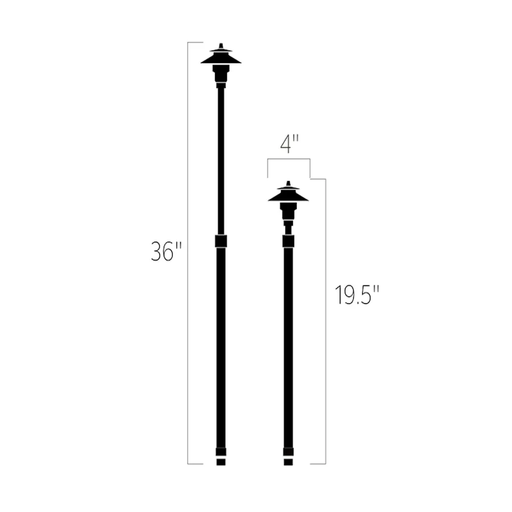 12V  Small Adjustable Height Path Light Centennial Brass