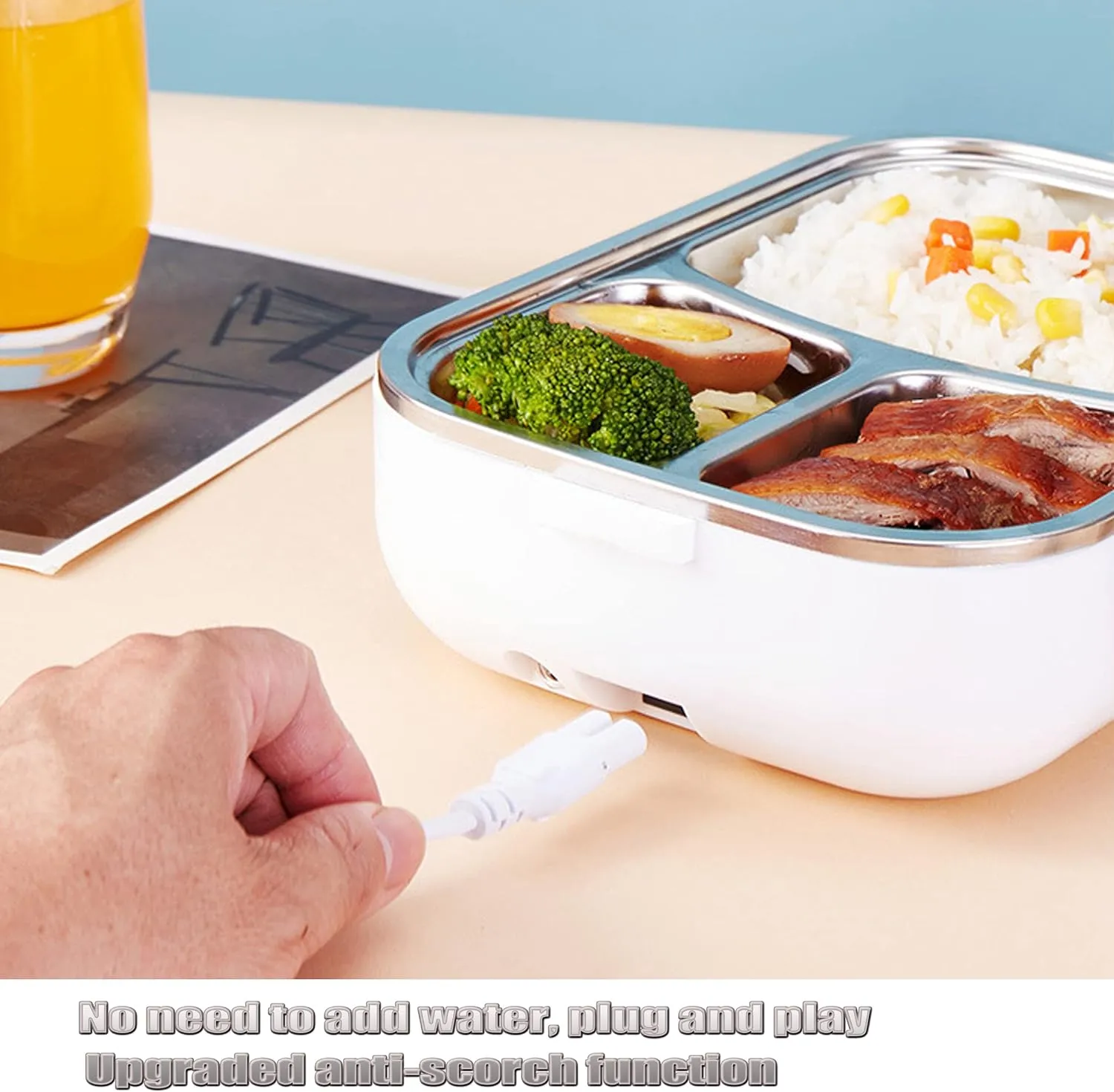 1.5L Portable Electric Food Warmer Lunch Box With Spoon And Fork F52-8-1436