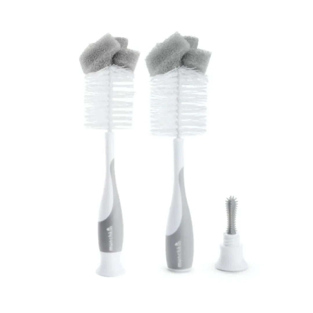 [3-Pack]Munchkin Sponge Bottle Brush -Grey