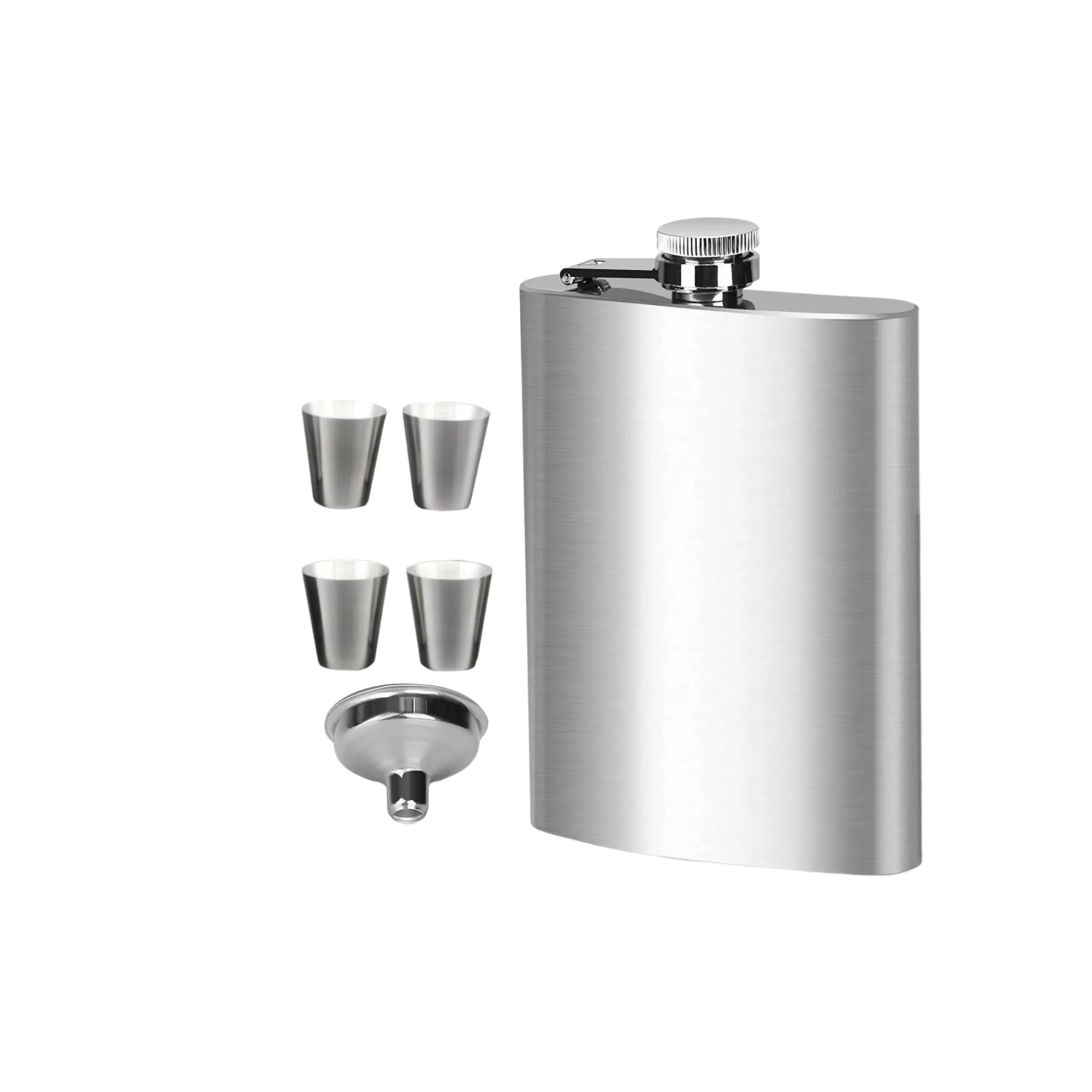 8Oz Alcohol Hip Flask With Funnel And 4 Shot Cups 1170347