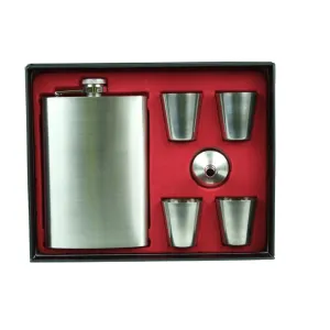 8Oz Alcohol Hip Flask With Funnel And 4 Shot Cups 1170347