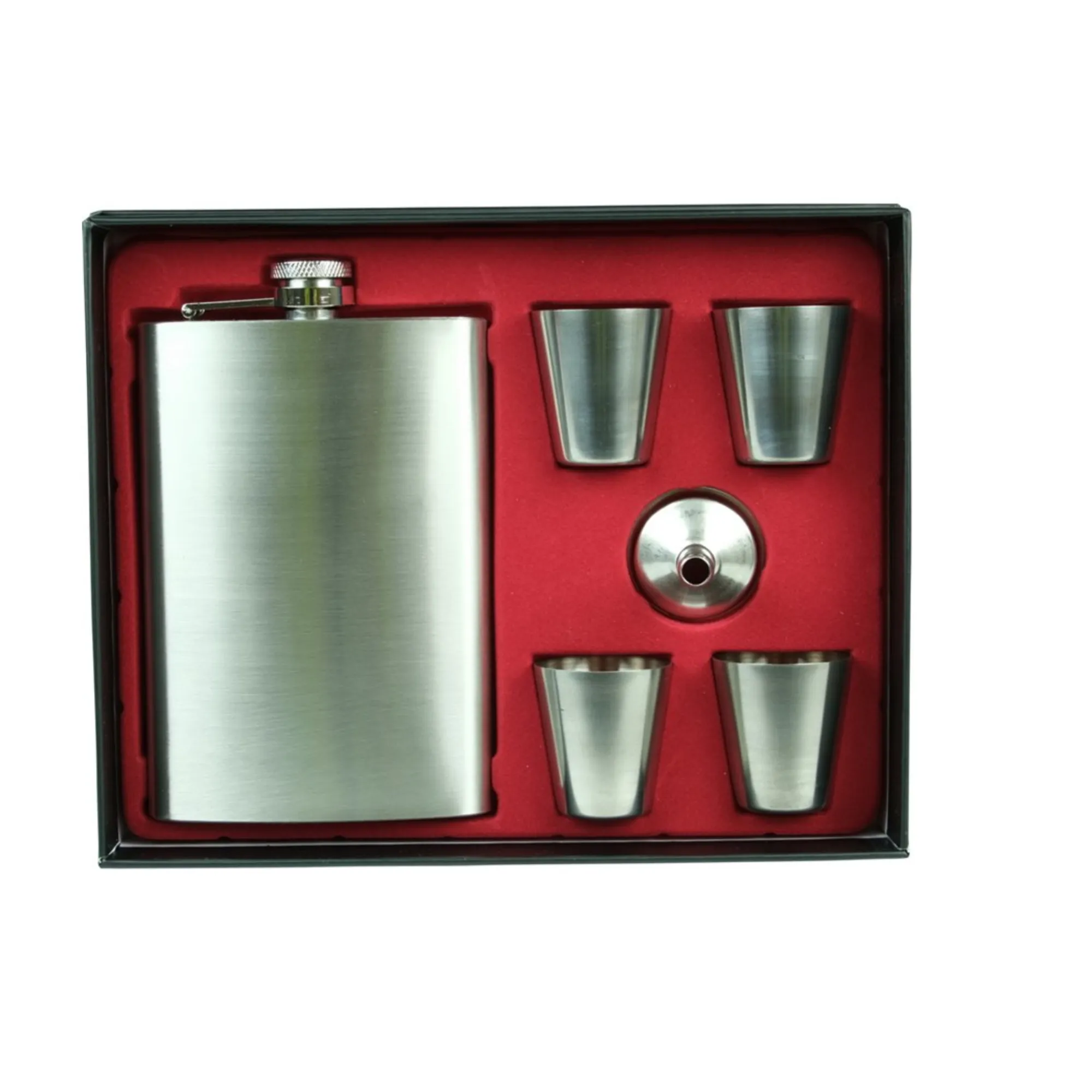 8Oz Alcohol Hip Flask With Funnel And 4 Shot Cups 1170347