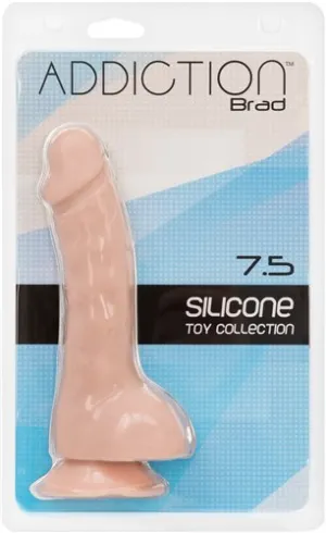 Addiction 100% Silicone Brad 7.5 inches Beige Realistic dildo