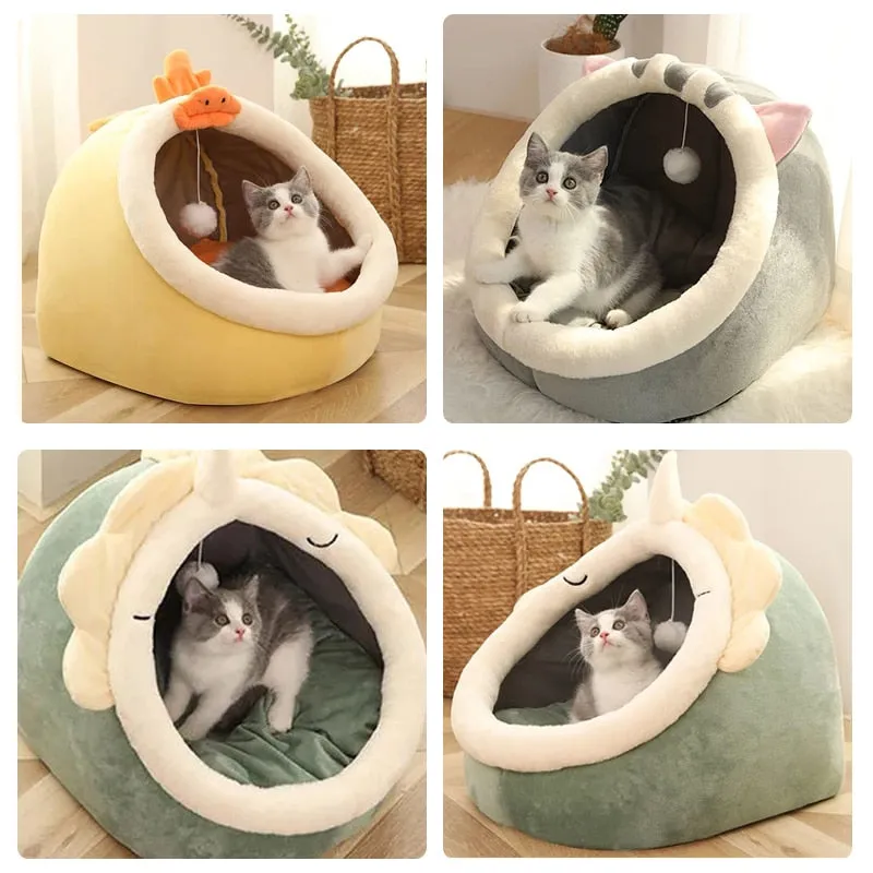 Adorable Cat Dog Pet Beds Hideout Caves