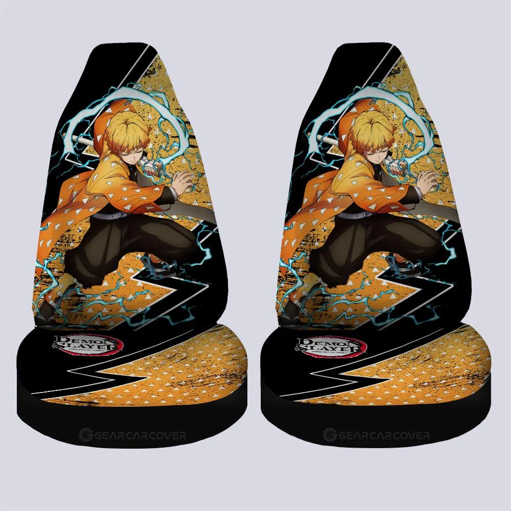 Agatsuma Zenitsu Car Seat Covers Custom Demon Slayer Anime Car Accessories