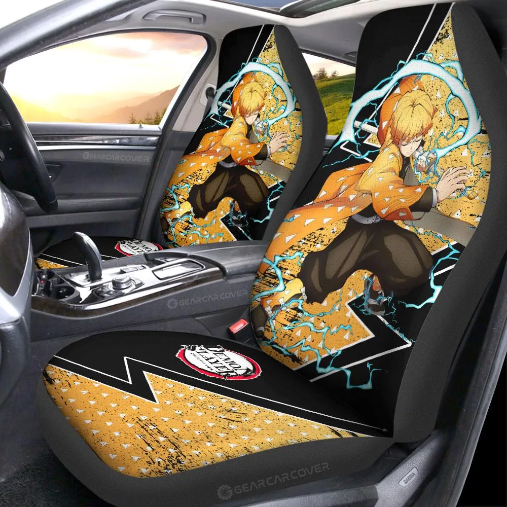 Agatsuma Zenitsu Car Seat Covers Custom Demon Slayer Anime Car Accessories