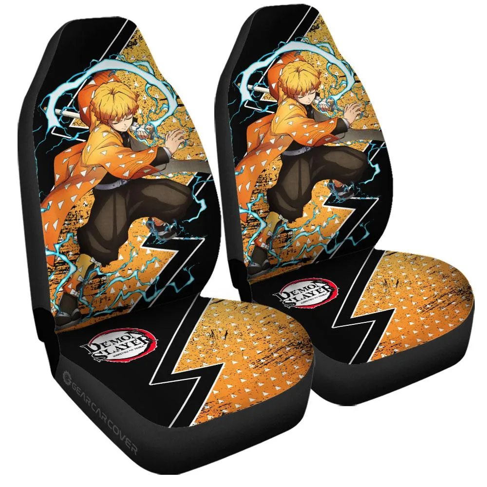 Agatsuma Zenitsu Car Seat Covers Custom Demon Slayer Anime Car Accessories