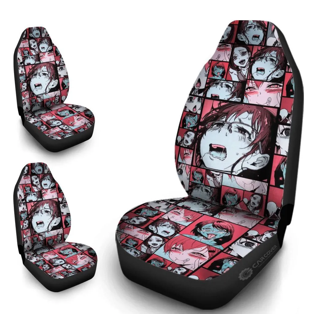 Ahegao Car Seat Covers Custom Vintage Car Interior Accessories