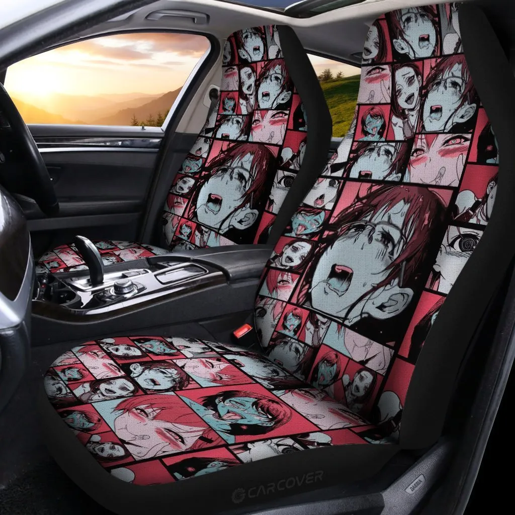 Ahegao Car Seat Covers Custom Vintage Car Interior Accessories