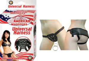 All American Whoppers Universal Harness – Black, Adjustable Strap-On Harness