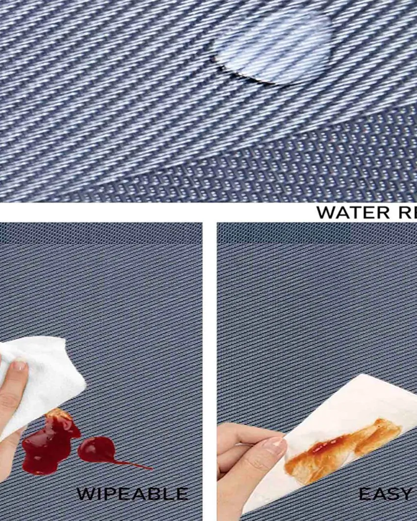 Aqua PVC Heat Resistant Table Placemats | Set of 6 | 12 x 18 inches