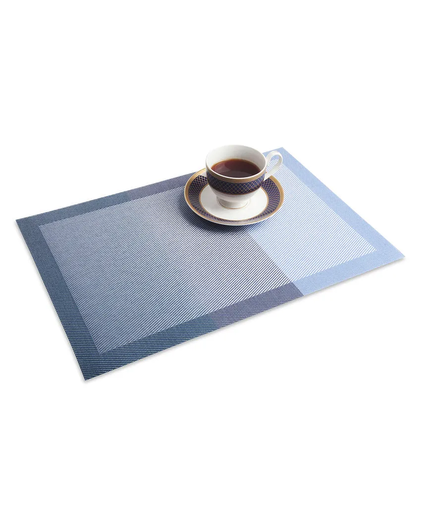 Aqua PVC Heat Resistant Table Placemats | Set of 6 | 12 x 18 inches