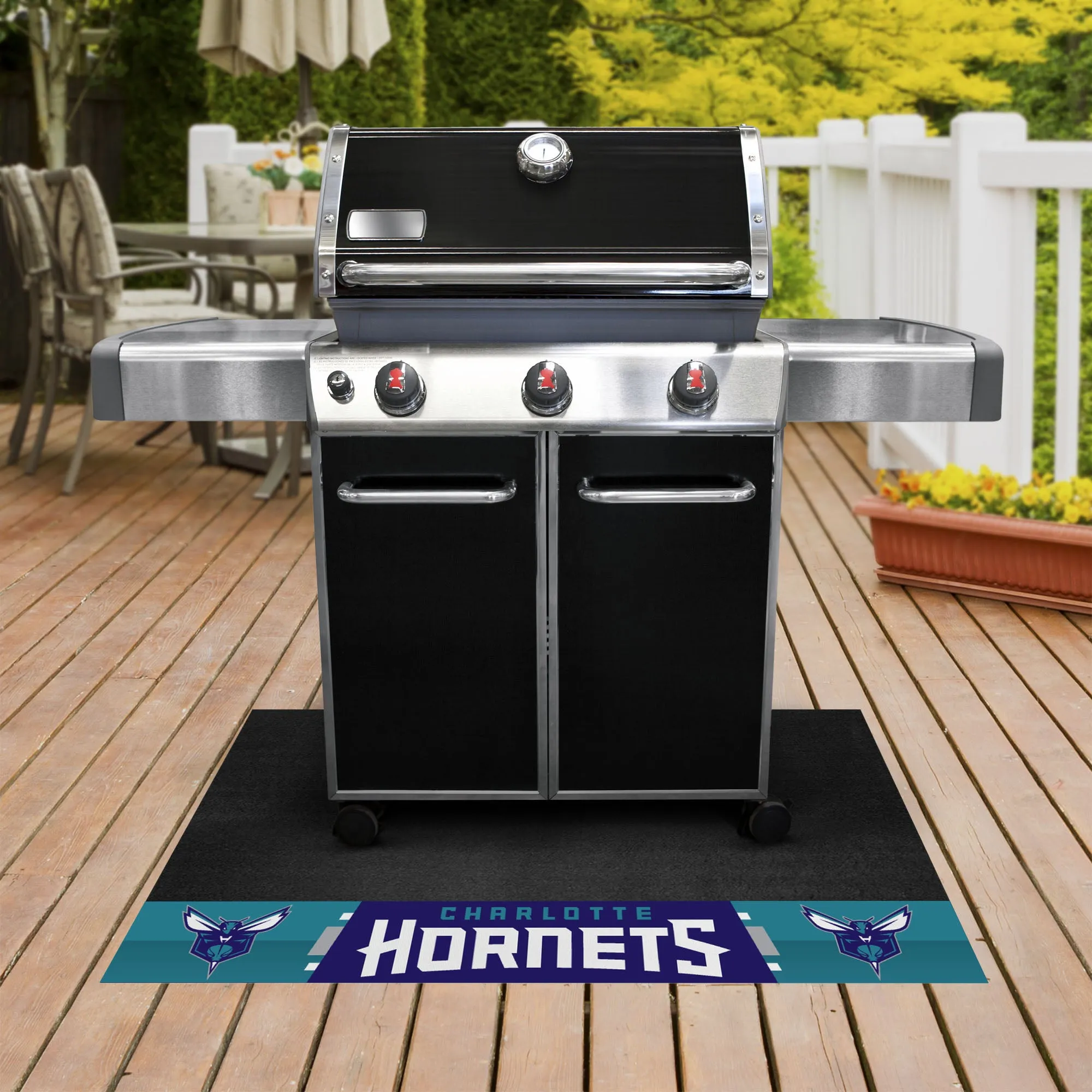 Charlotte Hornets Vinyl Grill Mat - 26in. x 42in.