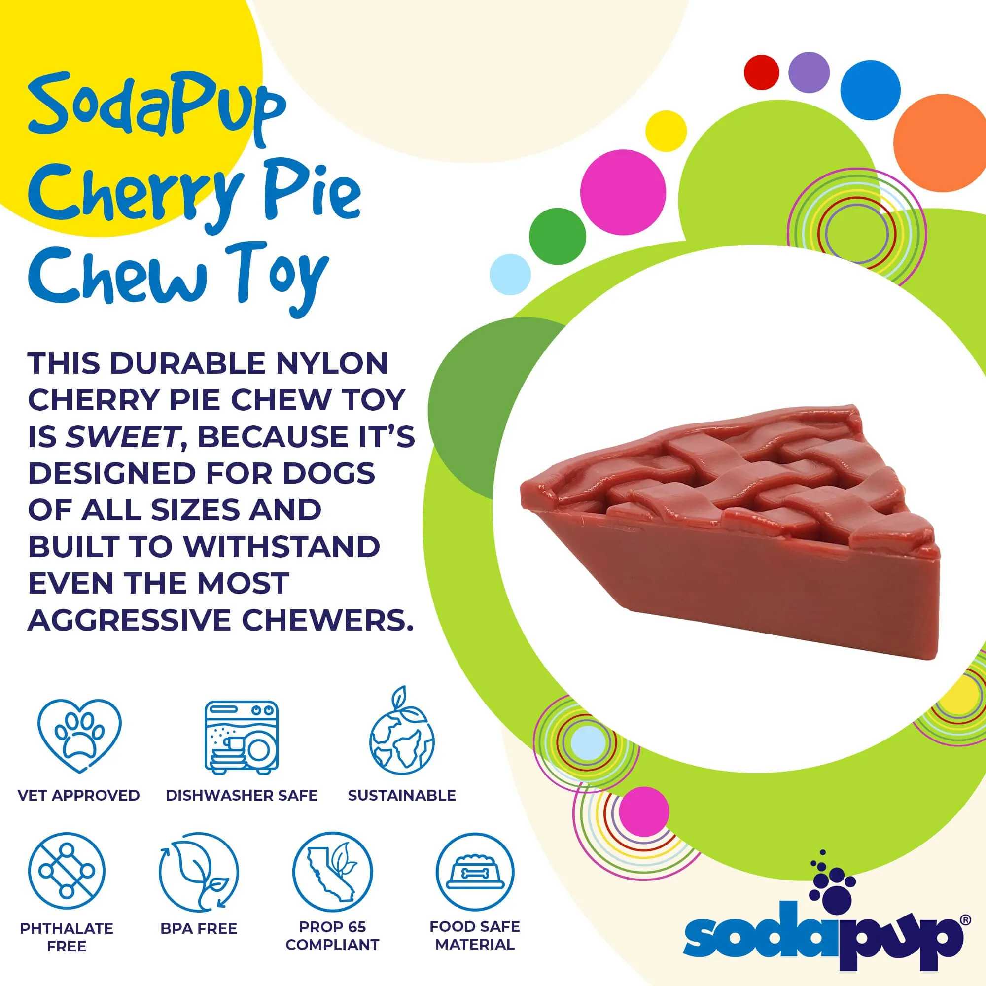 Cherry Pie eChew Ultra Durable Nylon Dog Chew Toy and Treat Holder