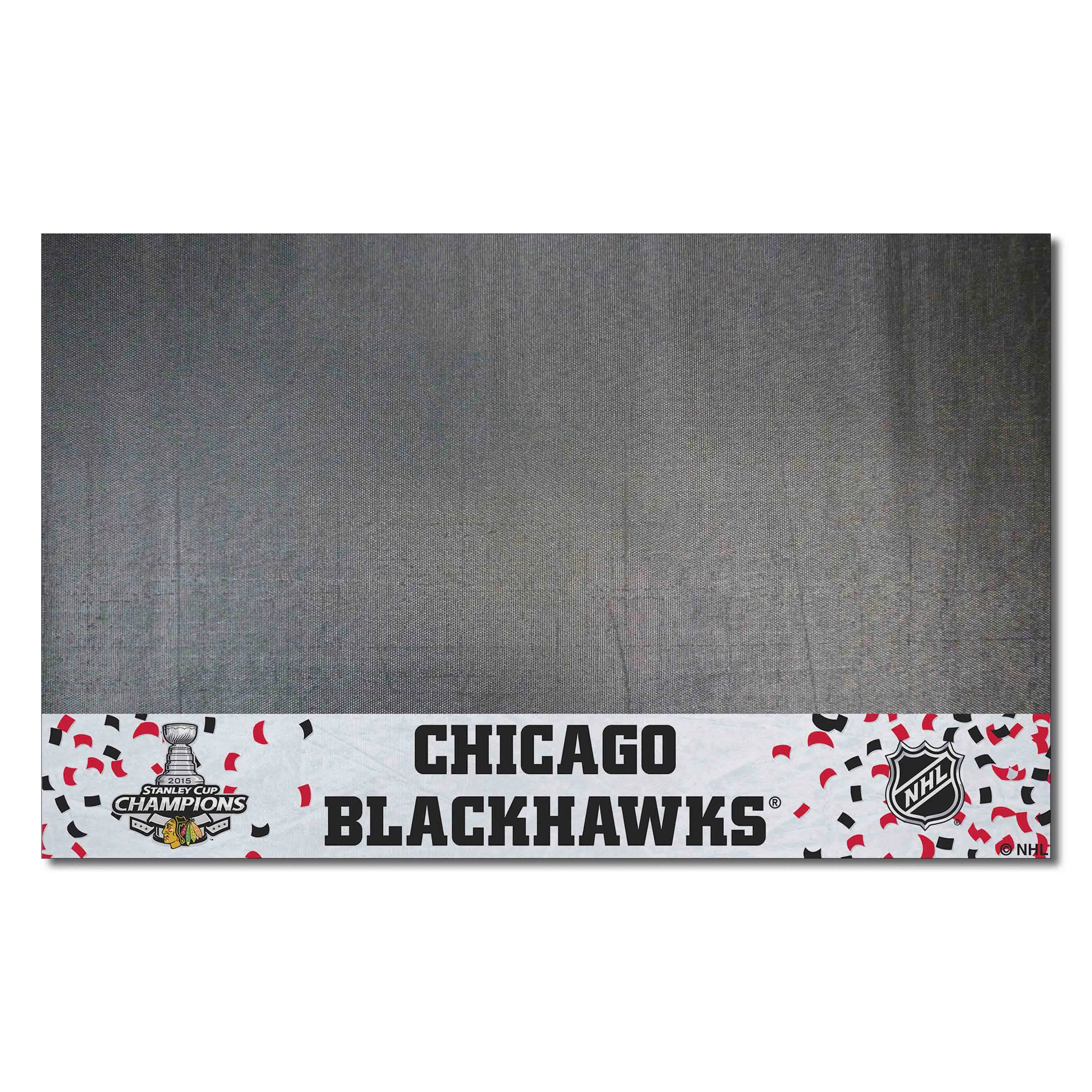 Chicago Blackhawks Vinyl Grill Mat - 26in. x 42in., 2015 NHL Stanley Cup Champions