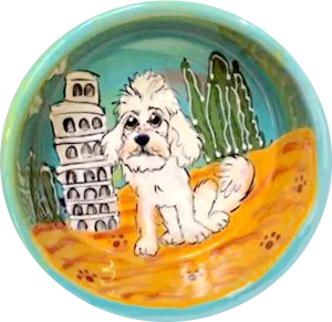 Ciao Italy Maltese Dog Bowl