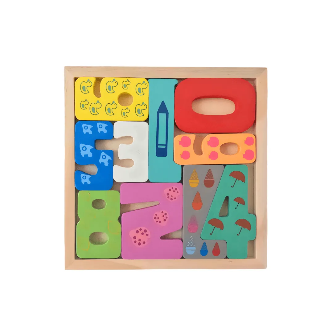 Combo of 2 Wooden Puzzle for kids Math Numbers Learning, Dino (Square) Jigsaw Puzzle for kids Montessori Knowledgeable Toys for Kids above 18 months