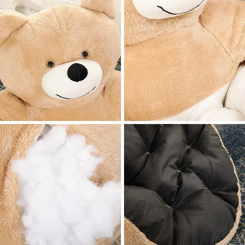 Cozy Semi-Enclosed Bear-Shaped Pet Bed for Dogs and Cats