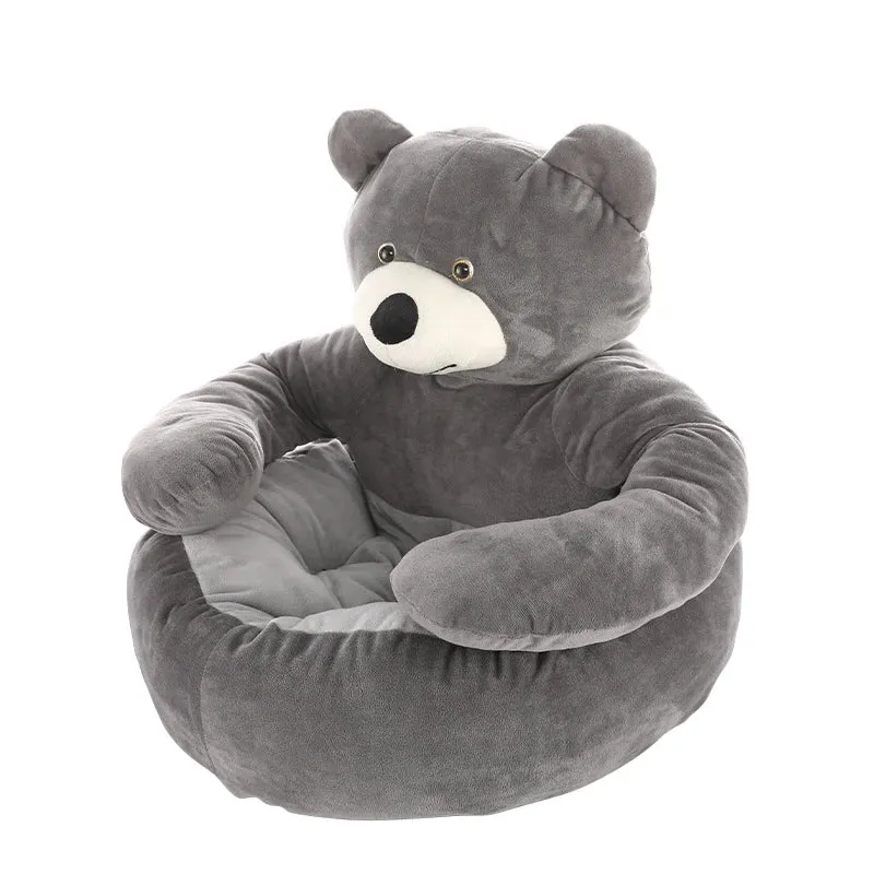 Cozy Semi-Enclosed Bear-Shaped Pet Bed for Dogs and Cats