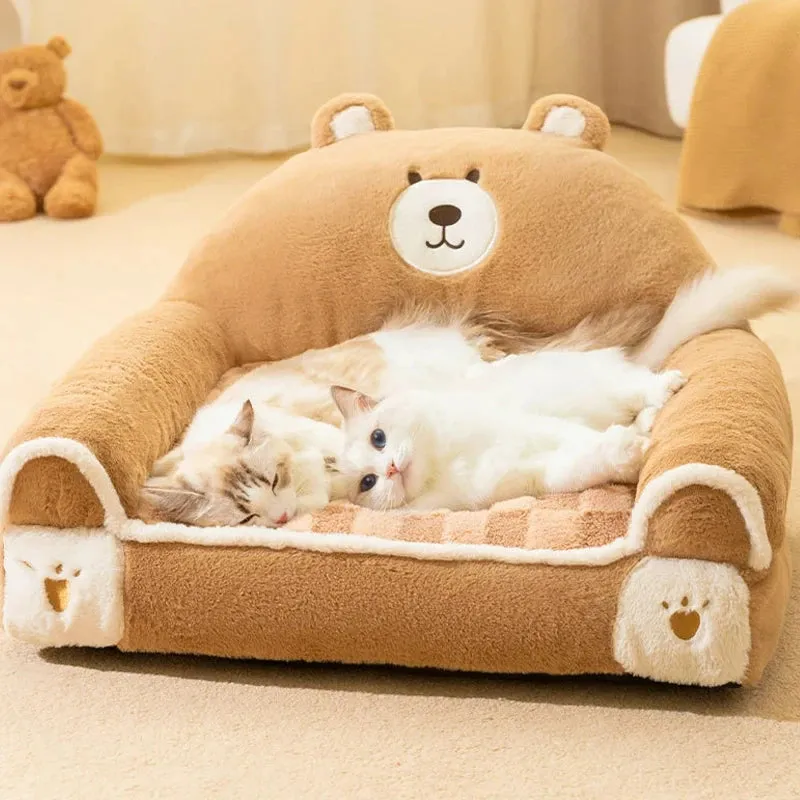 Cozy Winter Pet Bed for Small Dogs and Cats