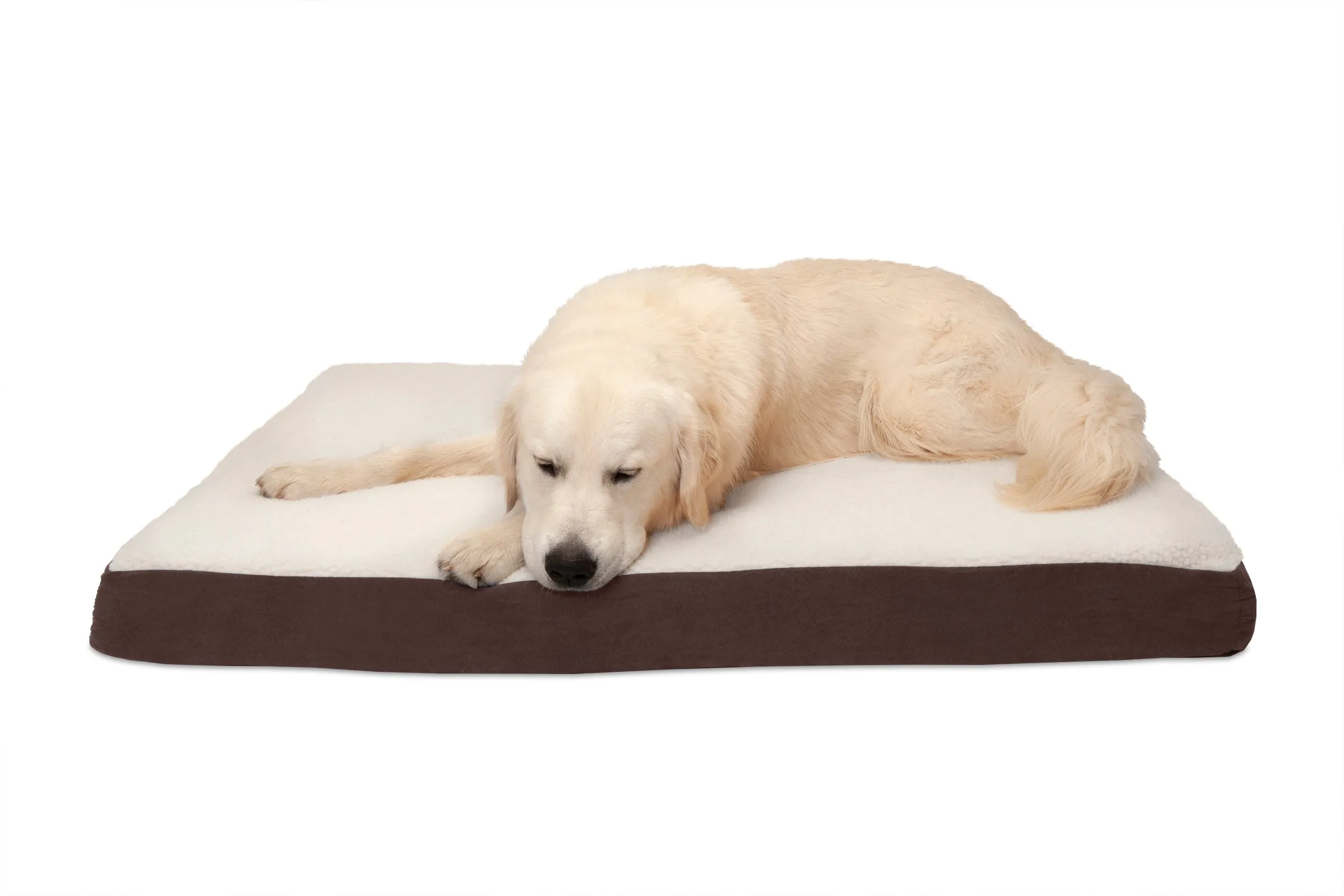 Deluxe Mattress Dog Bed - Faux Sheepskin & Suede