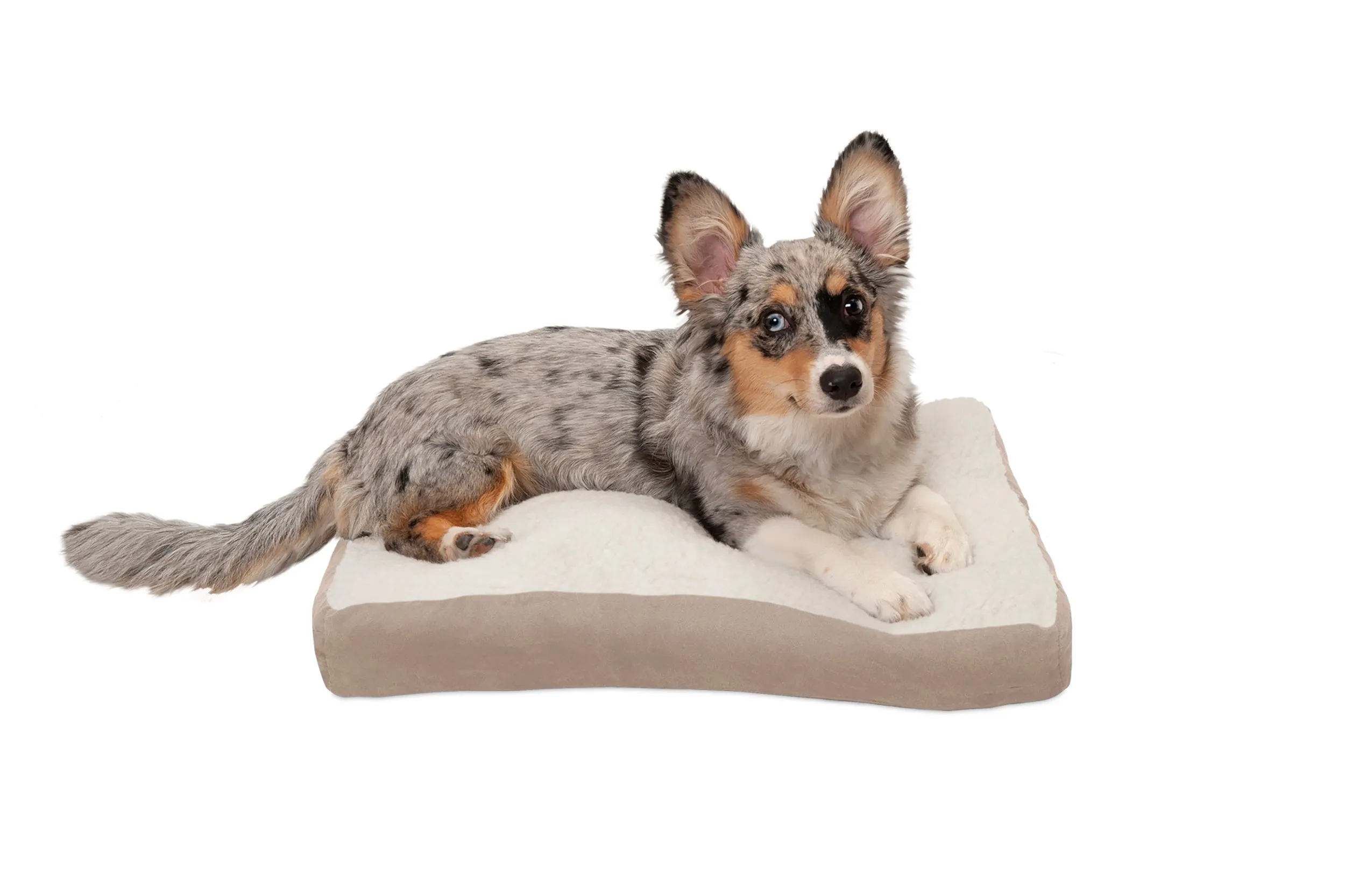 Deluxe Mattress Dog Bed - Faux Sheepskin & Suede