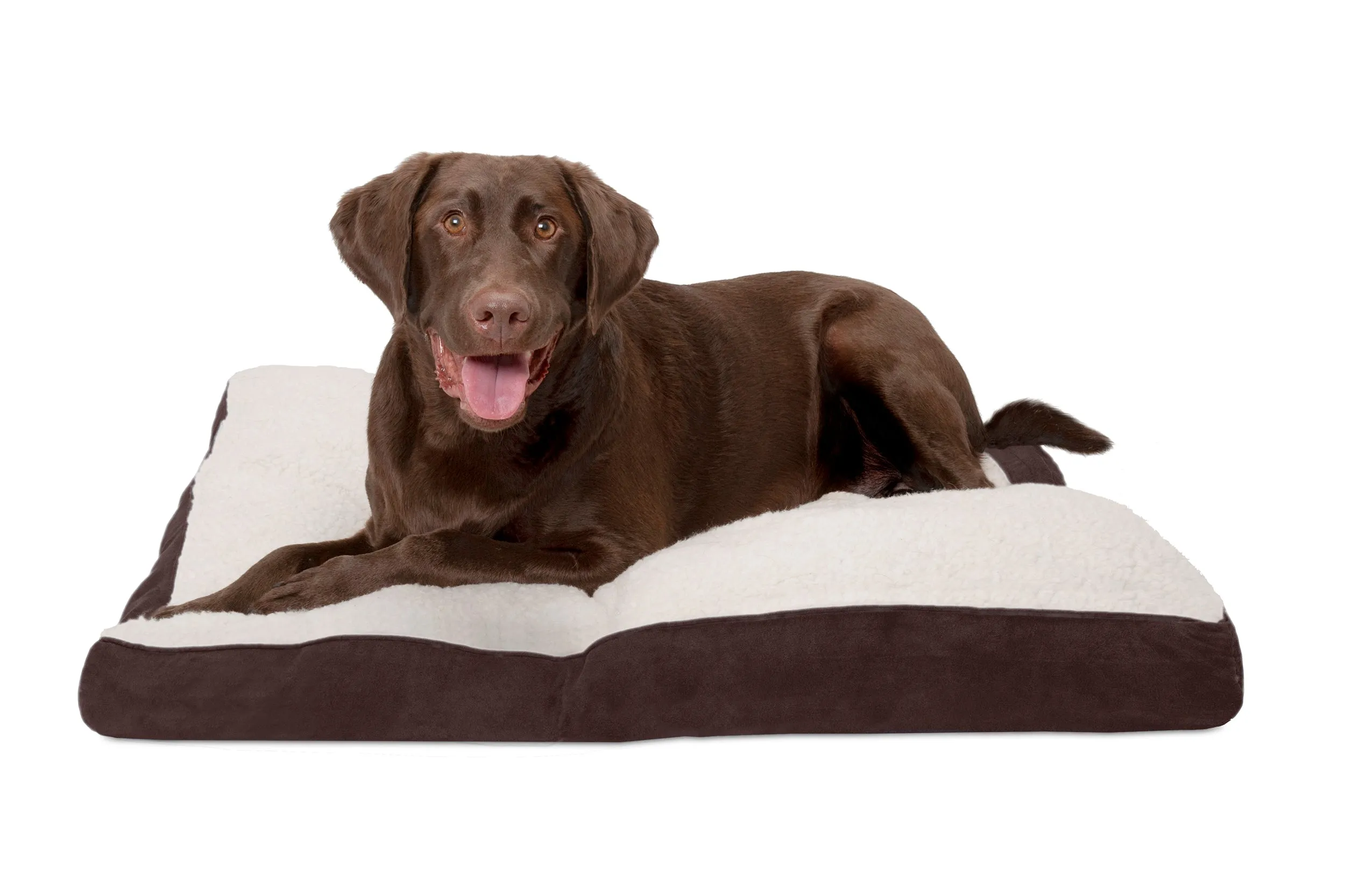 Deluxe Mattress Dog Bed - Faux Sheepskin & Suede