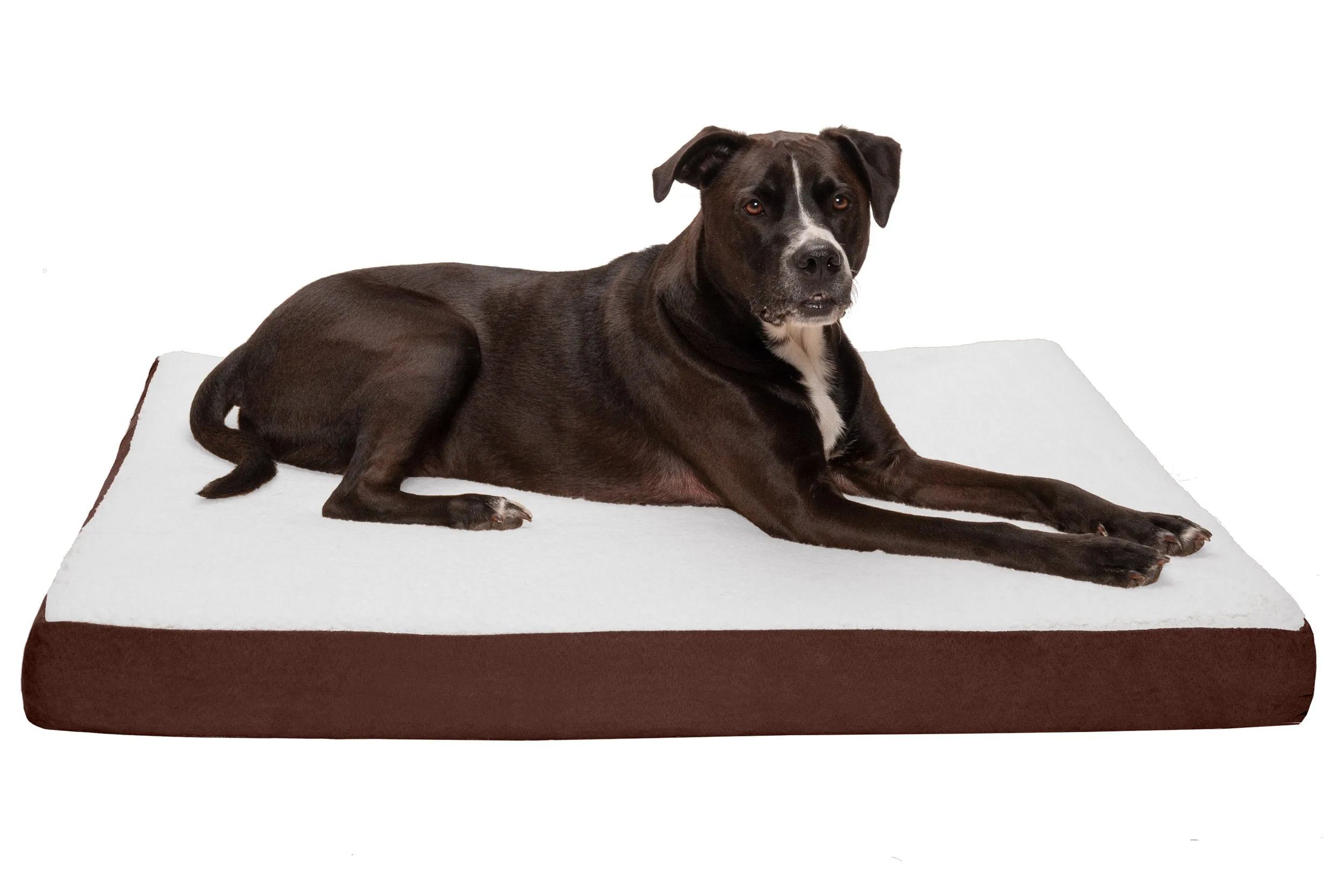 Deluxe Mattress Dog Bed - Faux Sheepskin & Suede