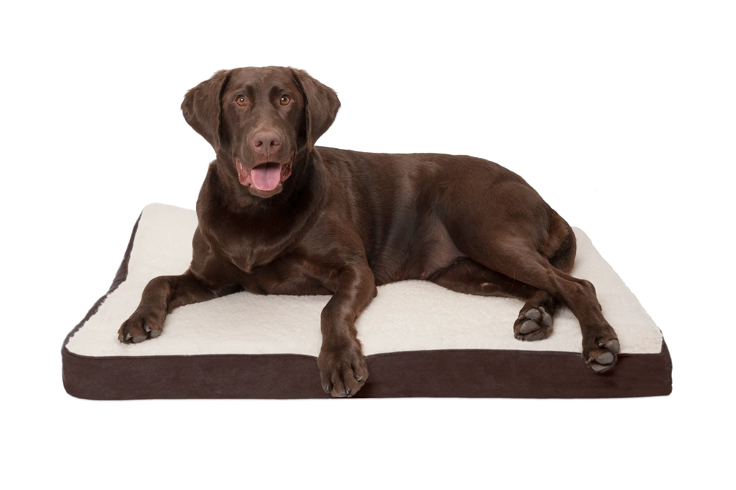 Deluxe Mattress Dog Bed - Faux Sheepskin & Suede