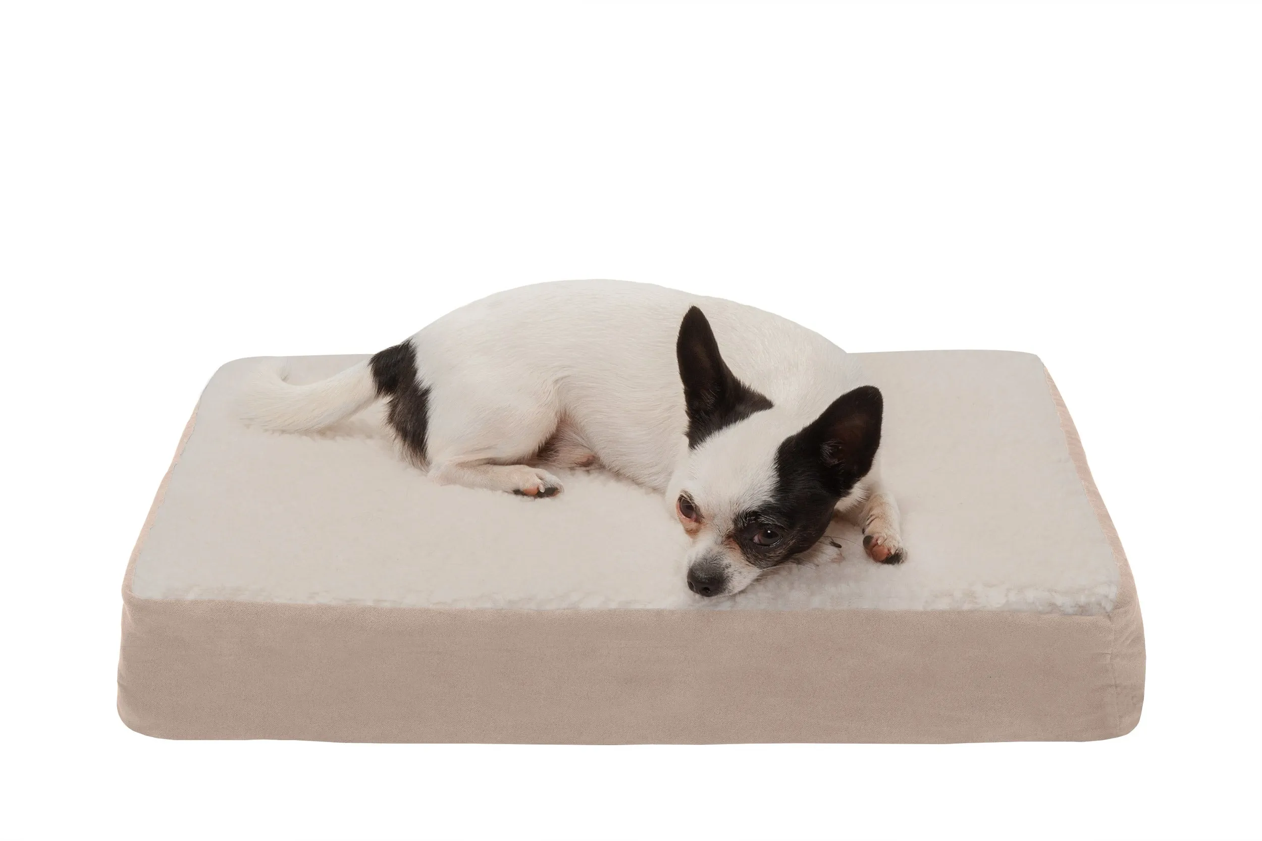 Deluxe Mattress Dog Bed - Faux Sheepskin & Suede