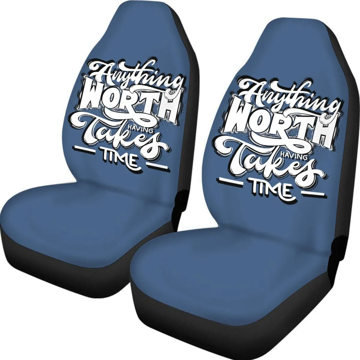 Denim Blue Anything Worth Having - Universal Car Seat Cover With Thickened Back