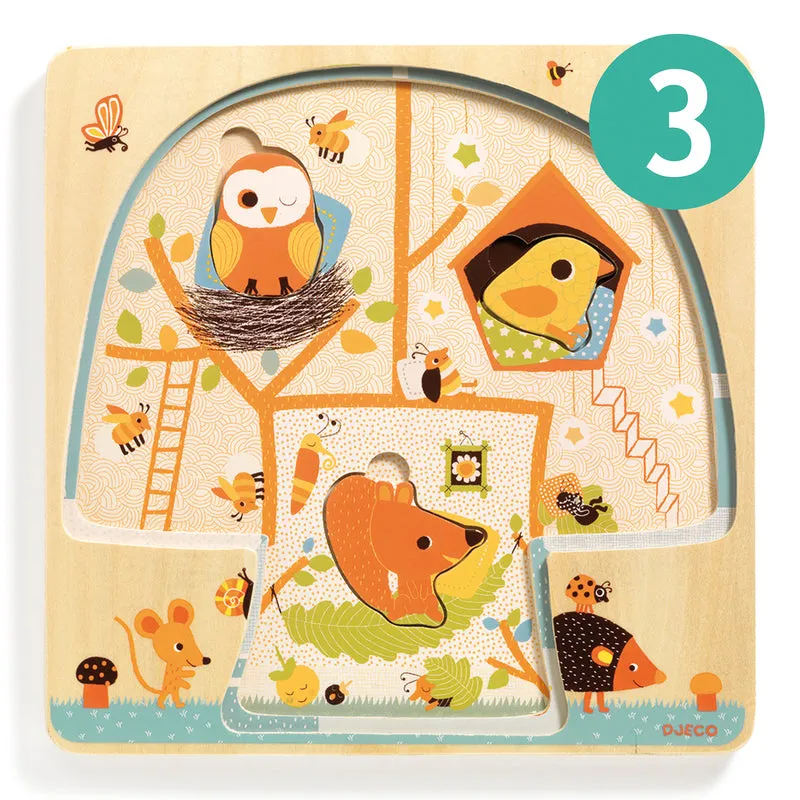 Djeco Puzzle Tree House 3 Layers Wooden