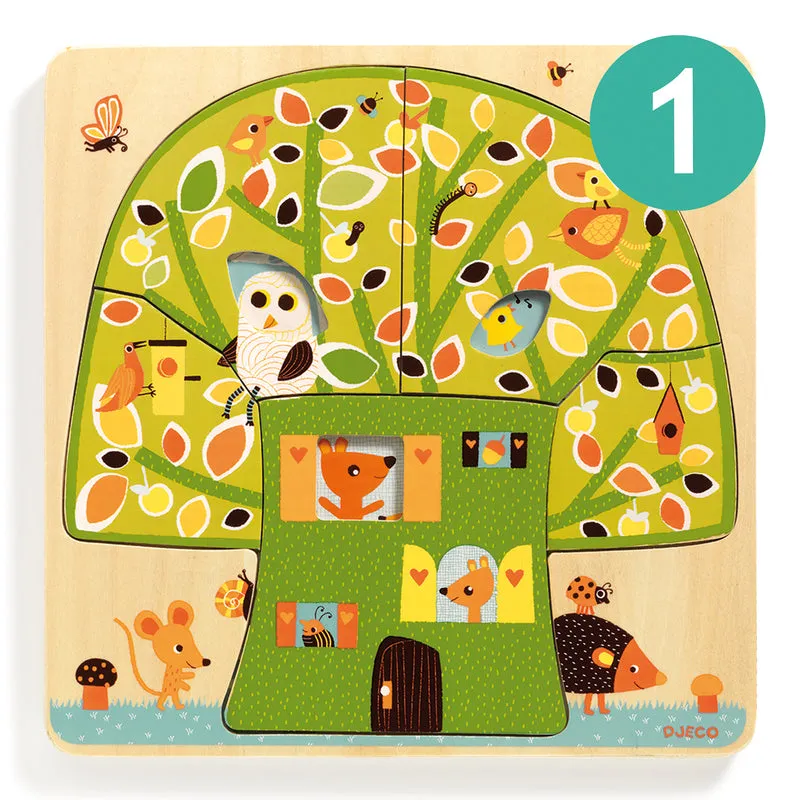 Djeco Puzzle Tree House 3 Layers Wooden