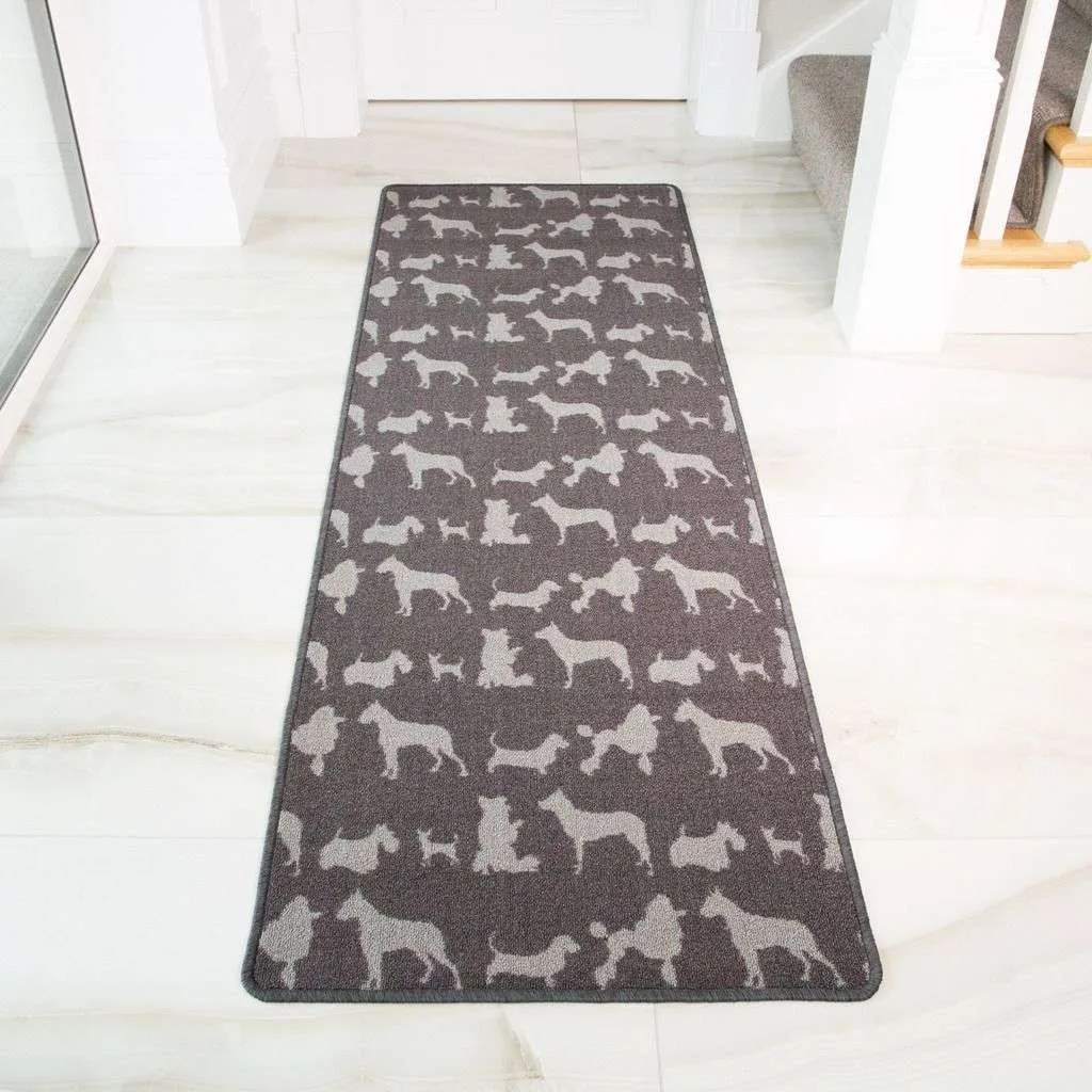 Dog Print Washable Runner Rug