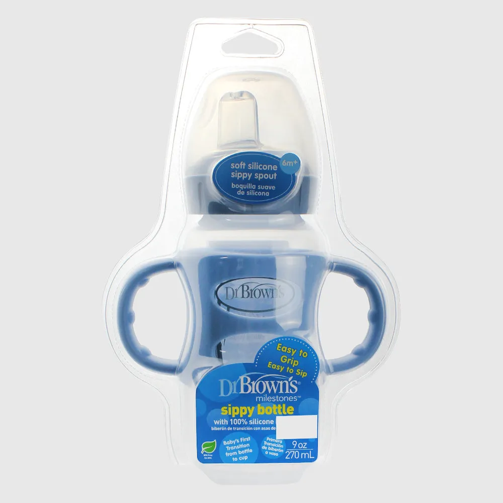 Dr. Brown's Wide-Neck Sippy Bottle - Blue