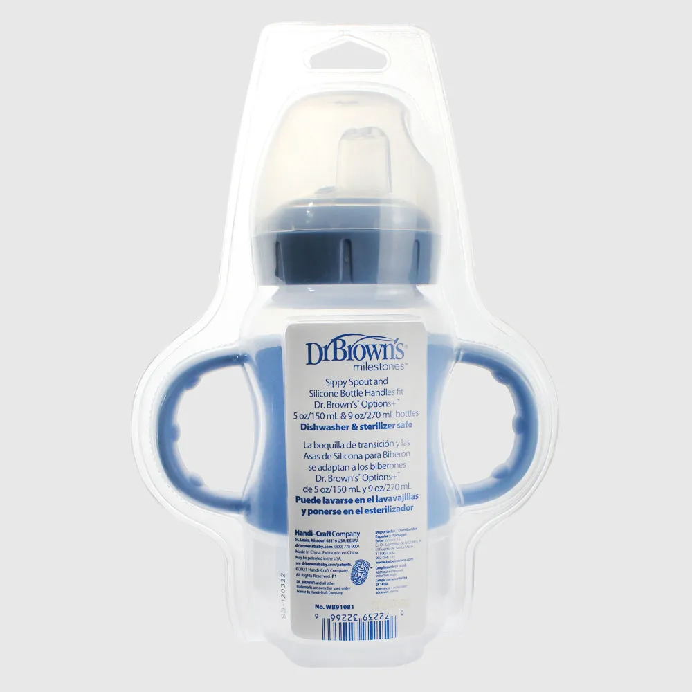 Dr. Brown's Wide-Neck Sippy Bottle - Blue