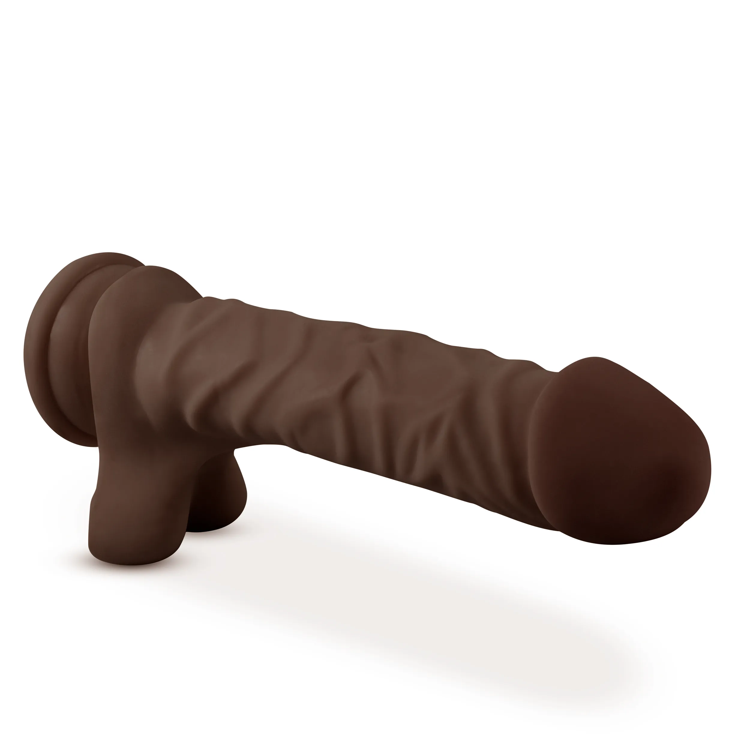 Dr. Skin Plus - 9 Inch Posable Dildo With Balls  - Chocolate