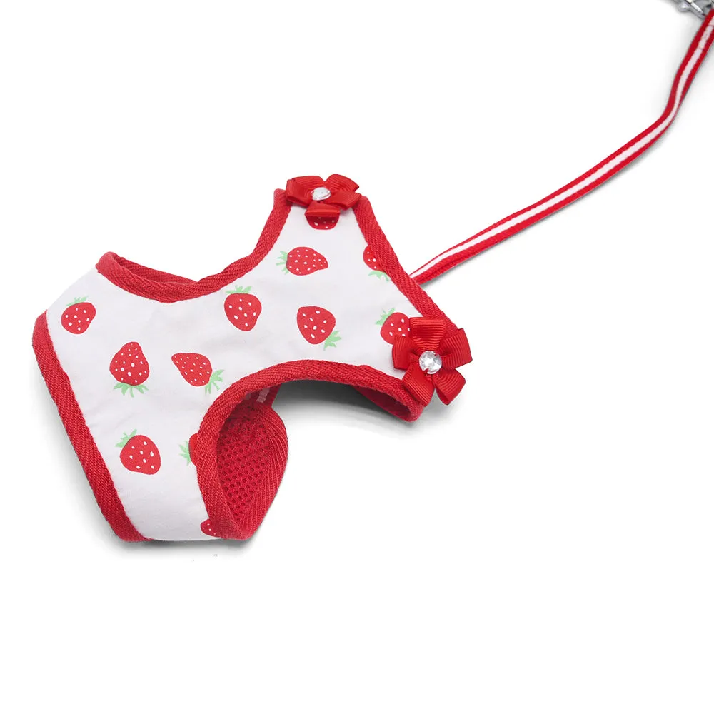 easy go harness and leash set - strawberry