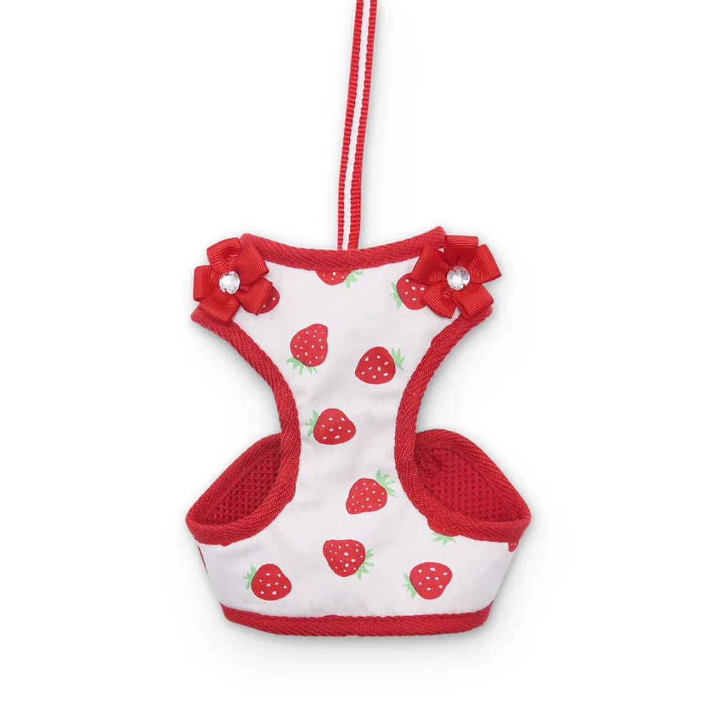 easy go harness and leash set - strawberry