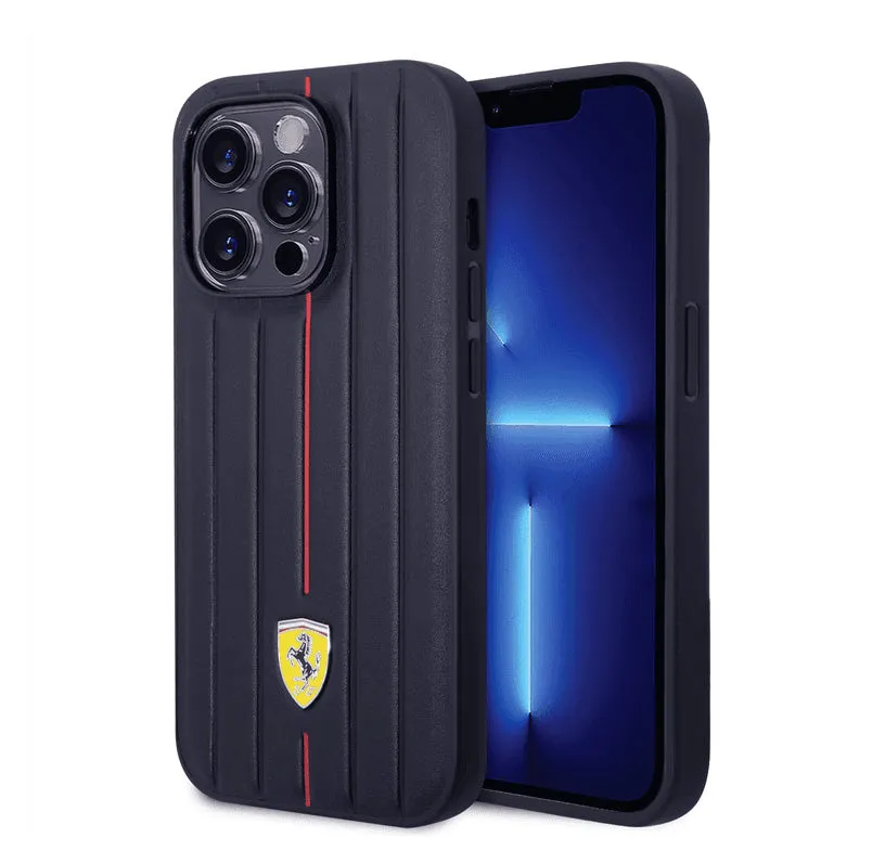 Ferrari Leather Protective Case For Ip13 Pro, Black