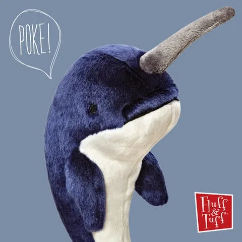 Fluff & Tuff Bleu Narwhal Plush Dog Toy