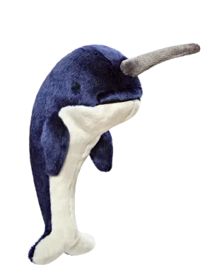 Fluff & Tuff Bleu Narwhal Plush Dog Toy