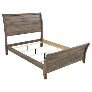 Frederick Eastern King Sleigh Panel Bed Weathered Oak