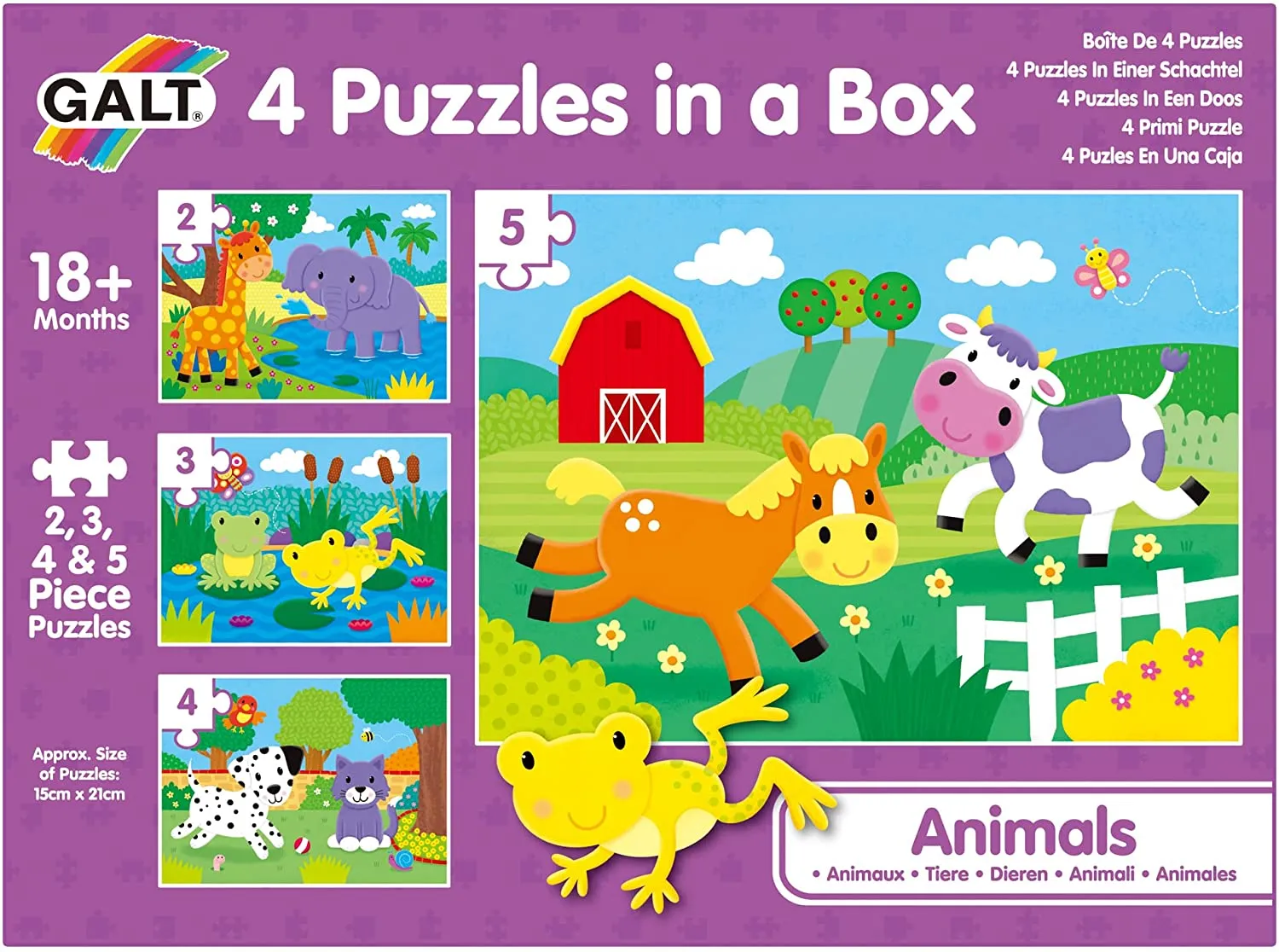 Galt 4 Puzzles In A Box - Animals