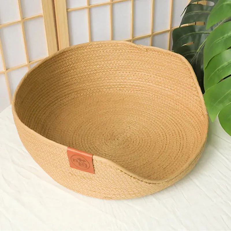 Handmade Bamboo Weaving Pet Bed for Cats