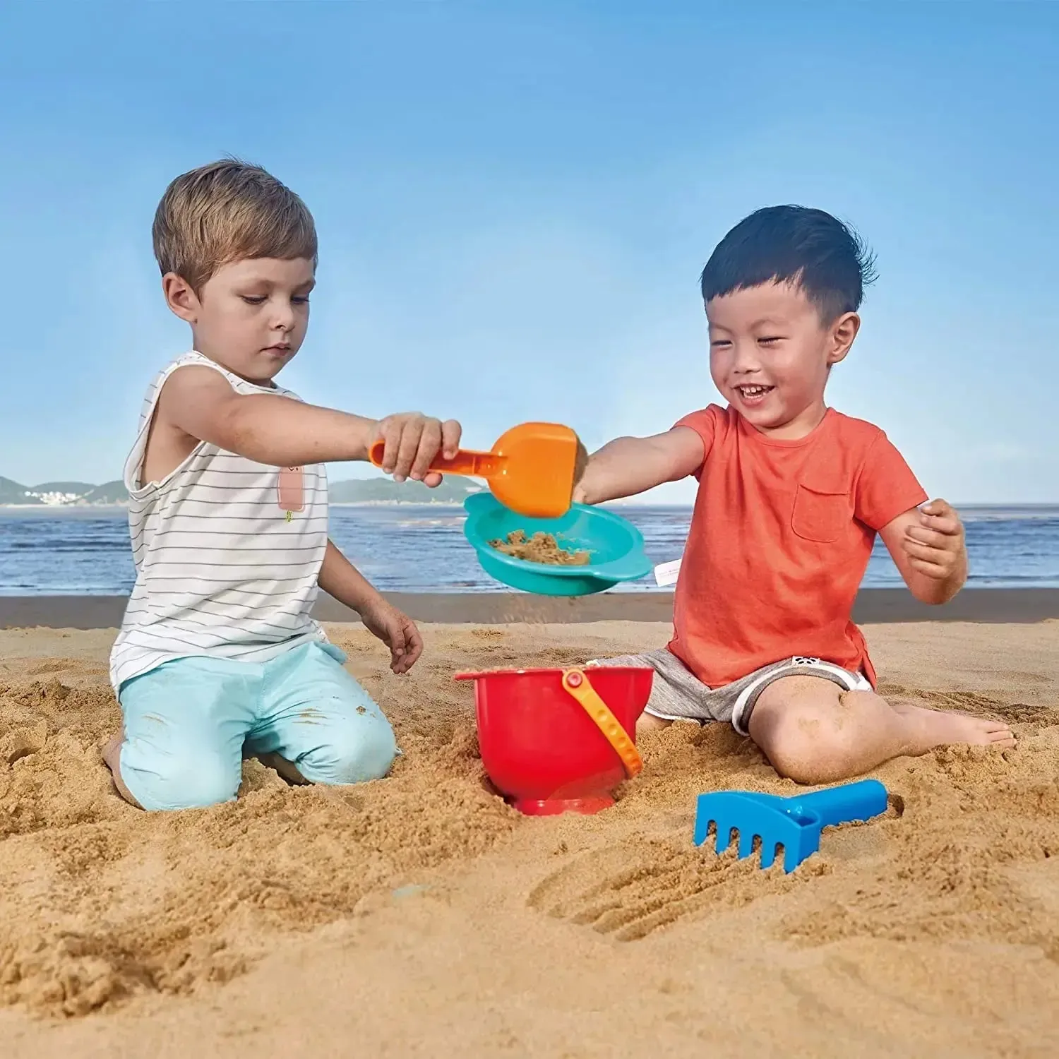 Hape Big Beach Toy Essential Set with Durable Mesh Bag