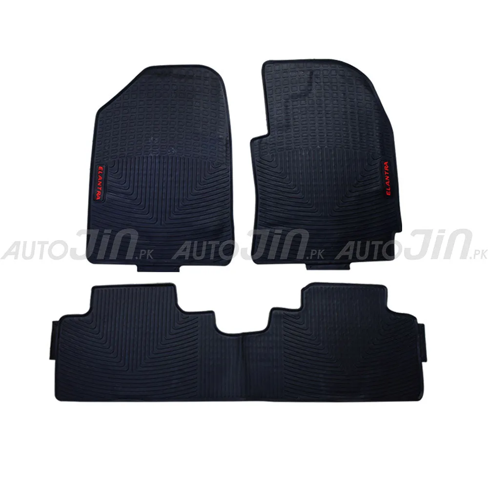 Hyundai Elantra Latex Imported Rubber Floor Mats Black 2021