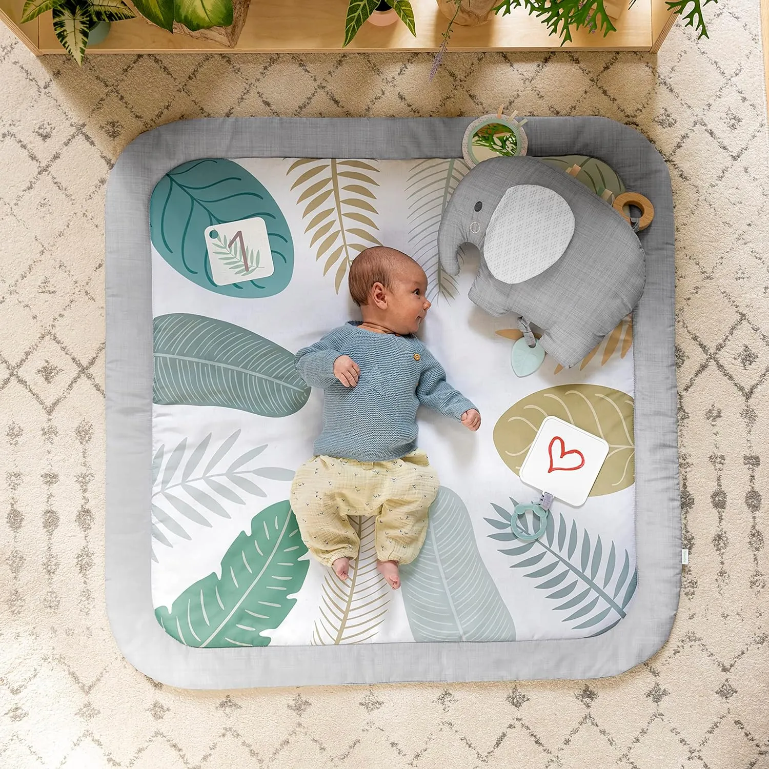 Ingenuity Sprout Spot Baby Milestone Tummy Time Activity Mat and Play Gym Unisex